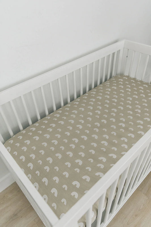 Sand Rainbow Muslin Crib Sheet