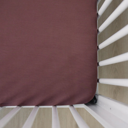 Plum Stretch Crib Sheet